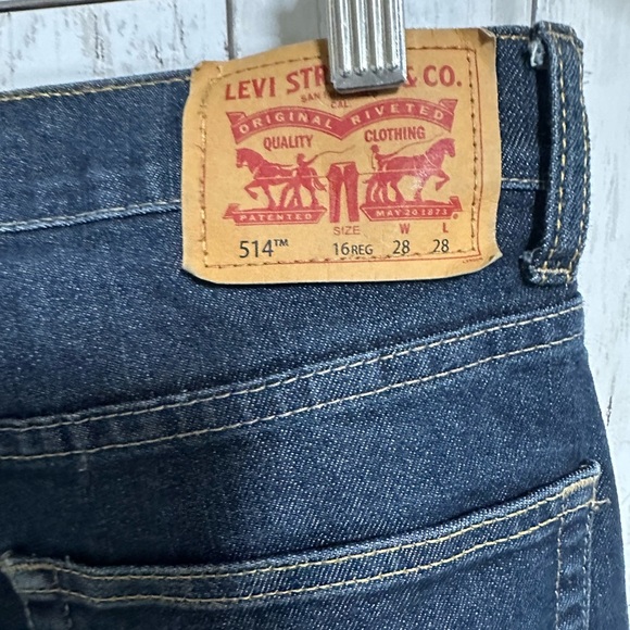 Levi's Dark Blue Straight Jeans Size 28x28 - Picture 5 of 5